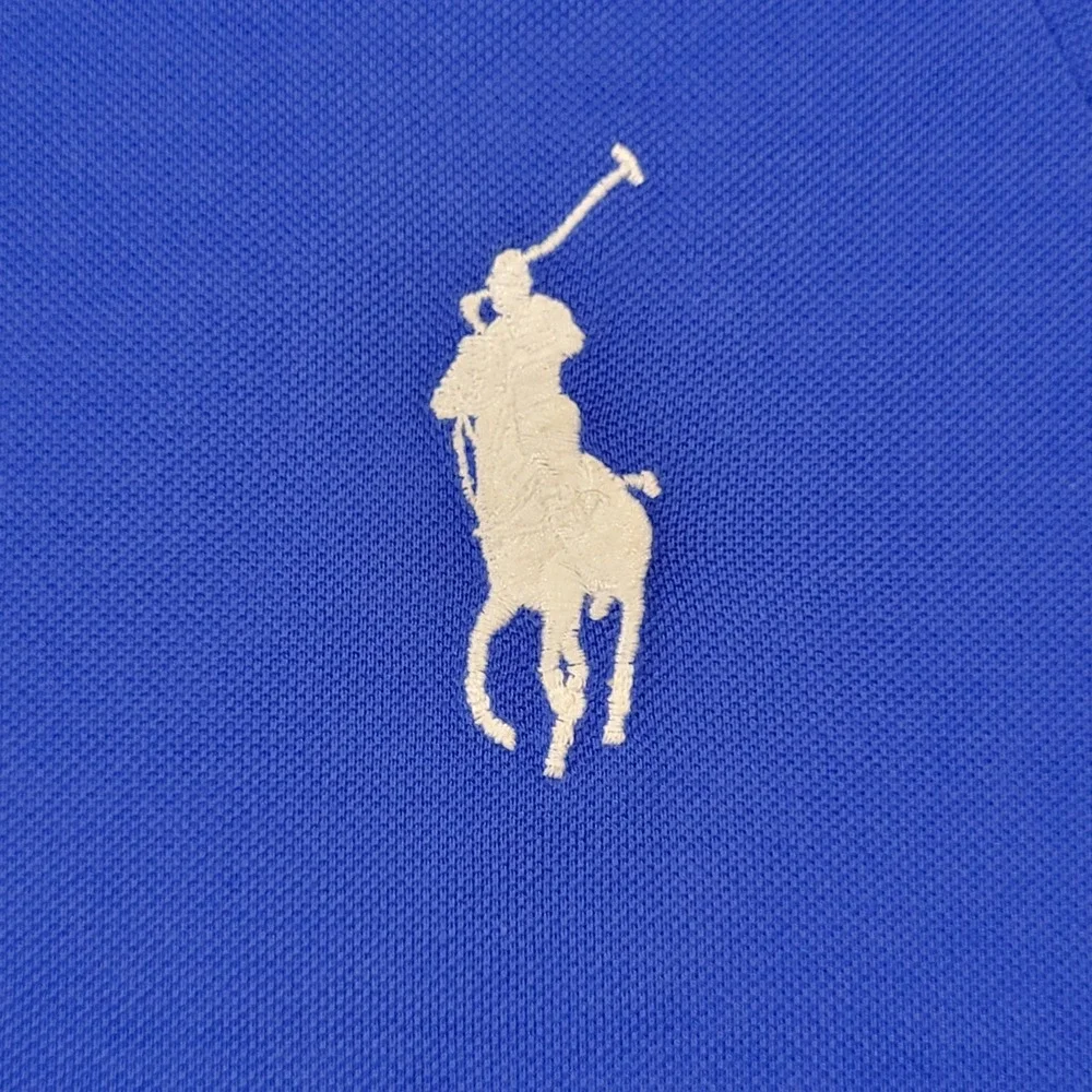 Polo Golf Ralph Lauren Pro Fit 100% Pima Cotton Men XL Blue Shirt Big White Pony